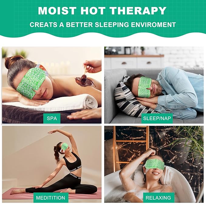ProCIV Self-Heating Hot Eye Mask Soothing Headache, Dry Eyes, Heating Eye Mask for Stress Eye Fatigue Relief 4PCS