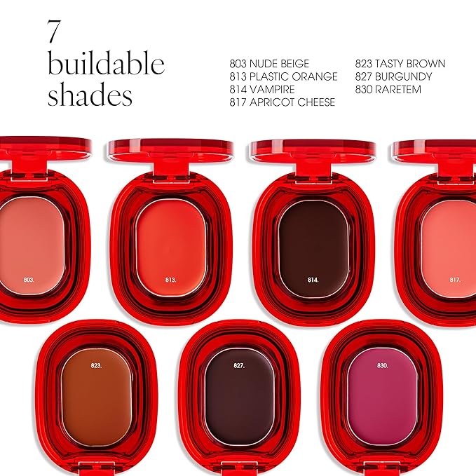 AIR LIPS 813 PLASTIC ORANGE, Lip & Cheek, Natural Soft Matte Finish & Buildable, Airy Formula (1.2g, 0.003 oz.)