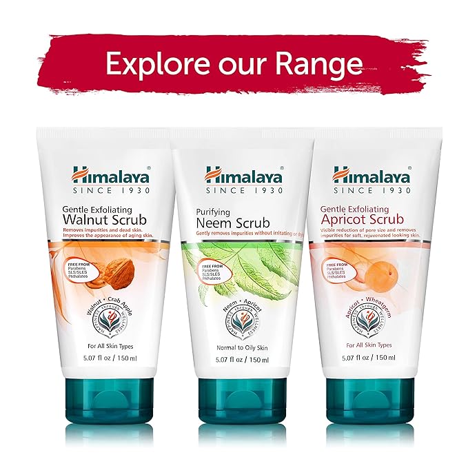 Himalaya Gentle Exfoliating Apricot Scrub with Vitamin E, Exfoliates Dead Skin Cells, For All Skin Types, Free from Parabens, SLS and Phthalates, 150 ml (5.07 oz)