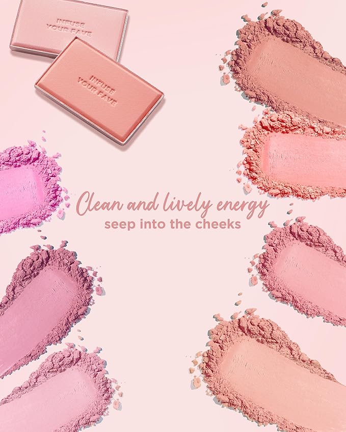 HOLIKA HOLIKA Infusing Blush with Brush - Lightweight, Smooth, Blendable Cheek Blusher, Sebum-Control, Natural Pore Coverage, Built-In Brush, Long-Lasting Pigment for Romantic Mood (06 FLUTTER)