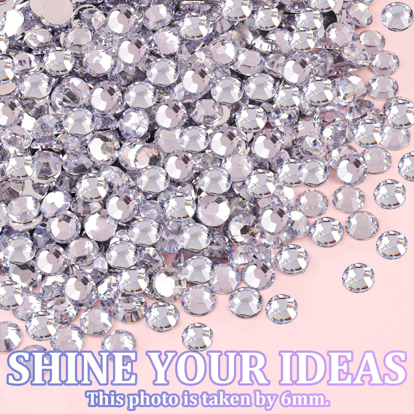 25000Pcs Resin Rhinestones with Tweezers for Crafting, Silver Clear 2-6mm Mixed Sizes Flatback Gems, Bedazzling Crystal for DIY Crafts Clothing Tumblers Mugs Shoes Fabric Decor Nail Art