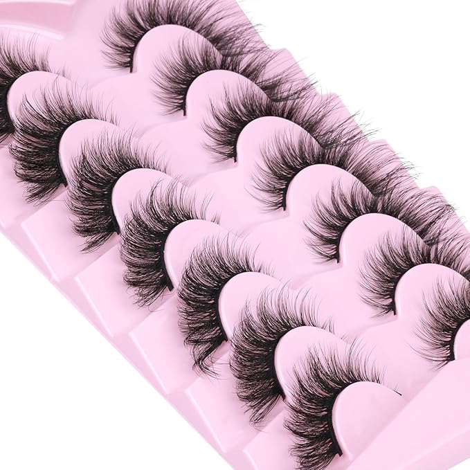 False Lashes Natural Look Faux Mink Eyelashes Wispy Fox Eye Lashes That Look Like Extensions 3D Mink Lashes Natural Strip Lashes Pack by Kiromiro