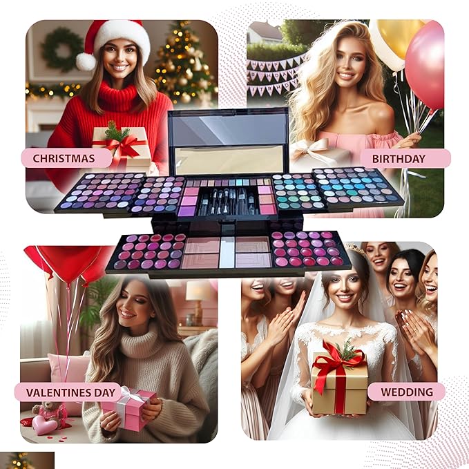 Makeup Kit for Women - 190-in-1 - Professional Makeup Pallets, makeup kit Includes Eyeshadows, Blushes, Makeup Brushes & More For a Full Makeup Look