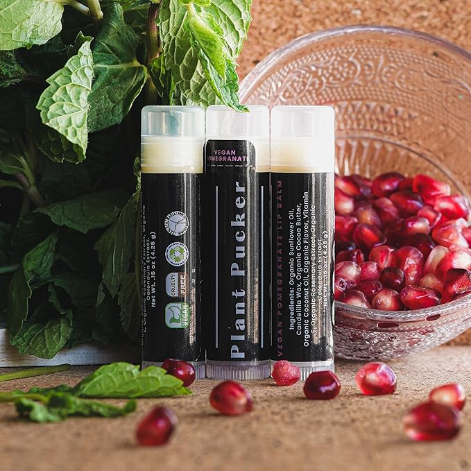 Vegan Lip Balm (3-Pack) (Pomegranate)