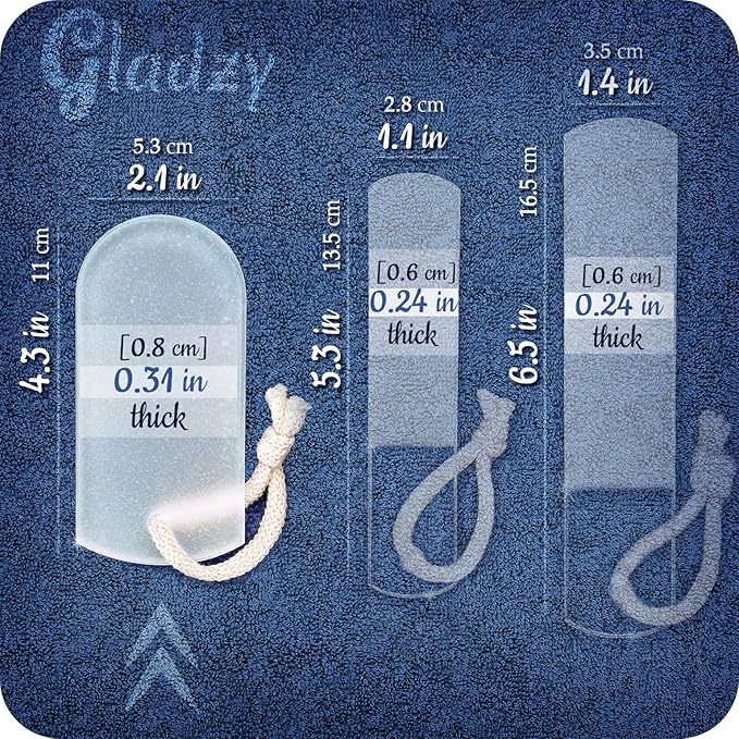 Genuine Czech Glass Foot File by GLADZY - Gentle Callus Remover Foot Rasp, Pedicure & Spa Rough Skin Scrubber, Two-Sided Etched Different Grit Surface, Professional Toenail & Heels Care, Made in EU