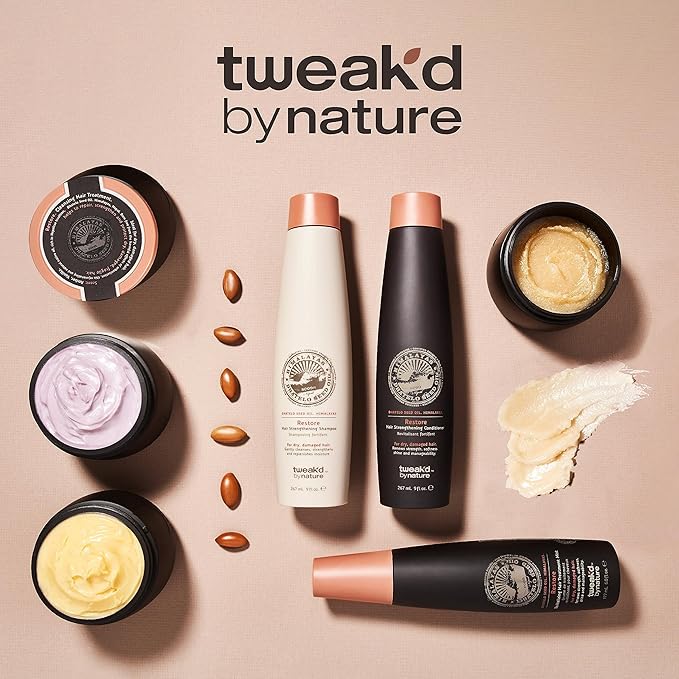 Tweak'd by Nature - Restore Cleansing Hair Treatment, Paraben and Sulfate Free, Damaged Hair Treatment, Shampoo, Conditioner, Detangler, Intensive Hydrating Solution and Shine Serum (16oz)
