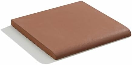 Tenedos 6x6 Colonial Red Smooth Quarry Bullnose Tile by Tenedos