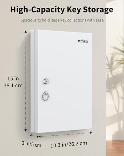 Uniclife 32 Position White Key Lock Box, Wall Mount Key Box, Car Key Organizer - Image 2