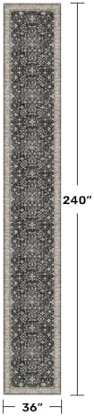 Hazo Haus Black Boho Washable 3x20 Extra Long Runner Rug - Image 2