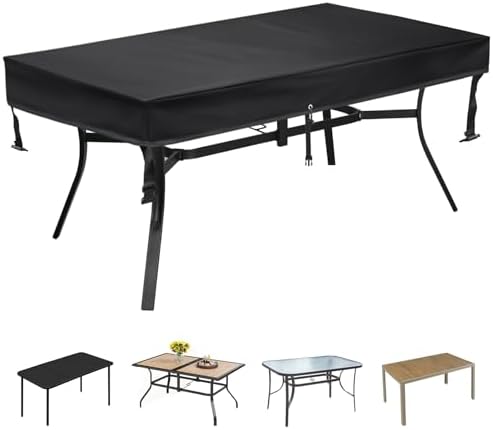 SUNICO Outdoor Table Covers Waterproof Rectangle 72x35x6in by Unknown