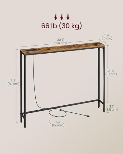 VASAGLE 39.4" Console Table, Narrow Behind Couch Table - Image 5