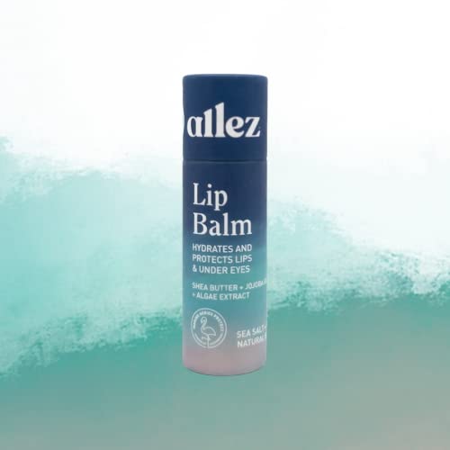 Vegan Lip & Eye Balm, Plant-Based Formula with Shea Butter, Jojoba Oil & Algae Extract for Skin Hydration & Protection, Sea Salt + Kelp Scent, 3-Pack