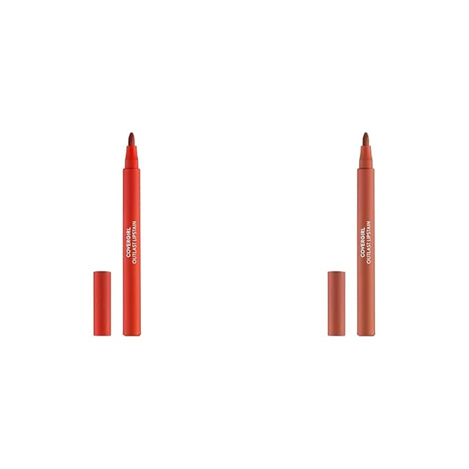 COVERGIRL Outlast Lipstain Bundle - Tangelo 25 & Canyon 35 Shades, Vegan Formula