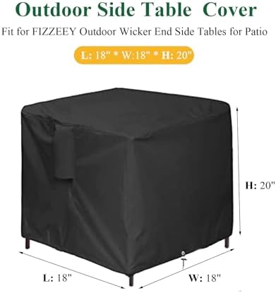 Outdoor Wicker End Side Tables Cover - Image 2