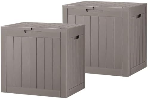 Outdoor Storage Box Waterproof, 32 Gallon Deck Box by WTFGO