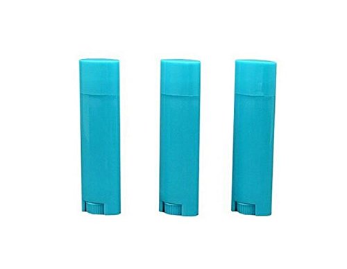 4.5g 0.15oz Empty Refillable Plastic DIY Lipstick Lip Balm Lip Gloss Tubes Holder Containers Oval Deodorant Crayon Tube Pipe Bottle Case (50pcs, Blue)