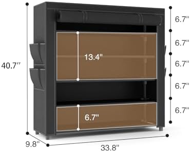 LANTEFUL Shoe Rack with Covers 5 Tier Tall Shoe Rack Organizer Large Capacity - Image 3