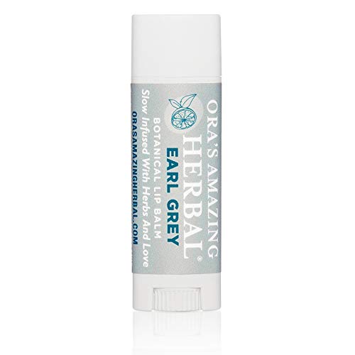 Natural Earl Grey Lip Balm, Bergamot Essential Oils Paraben Free, Healthy Lip Balm For Dry Cracked Lips 2 Pak With Organic Coconut Oil No Synthetic Fragrance Made In USA Ora's Amazing Herbal 2 Pak