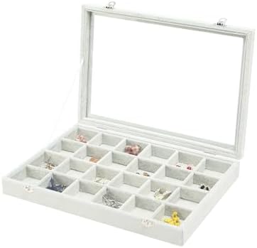 Coward Jewelry Organizer Tray Box, 24 Grids Ring Earring Chain Bracelet by FocusOnJewelryDisplay15yrs