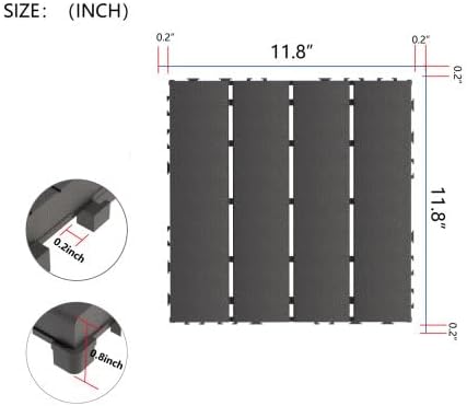 44-Pack Interlocking PP Deck Tiles, All-Weather Anti-Slip Patio Tiles - Image 2