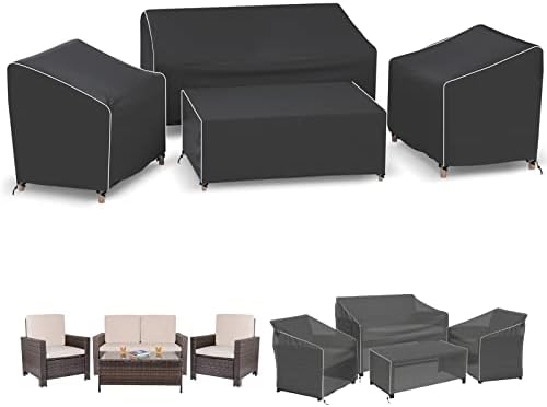 Gasadar 4-Piece Patio Furniture Covers Set, Waterproof Outdoor Furniture Set by Gasadar