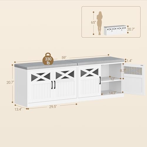 Hzuaneri 59" Shoe Storage Bench - Image 2