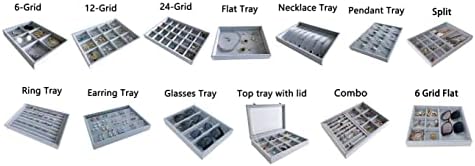Gray Velvet Stackable Organizer Premium Quality Stackable Tray Halft 6 Grid and - Image 7