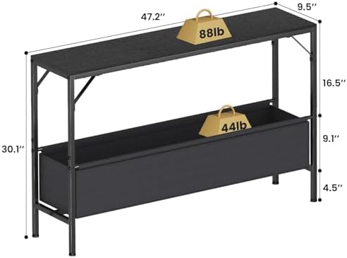 Narrow Console Table, 47.2" Long Entryway Table - Image 3