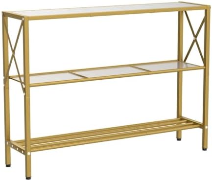 Hoctieon Gold Console Table, 3 Tier Entryway Table, Hallway Table, Narrow Sofa - Image 5