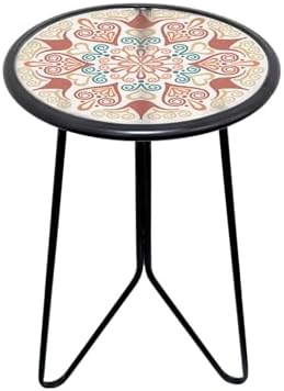 LIFFY Outdoor Metal Side Table, Indoor Round Home Decorative End Table by LiffyArt