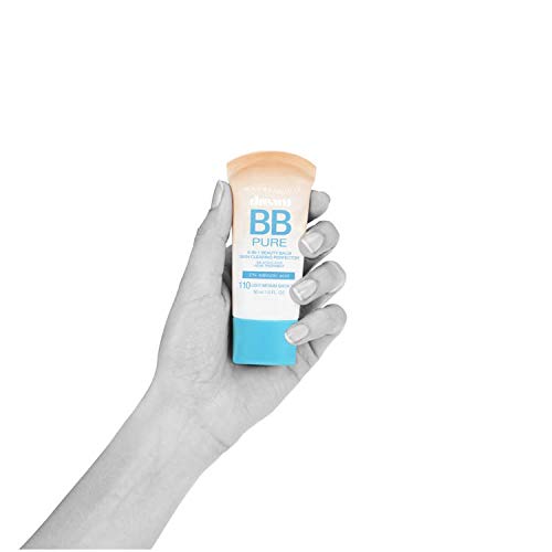 Maybelline Dream Pure Skin Clearing BB Cream, 8-in-1 Skin Perfecting Beauty Balm With 2% Salicylic Acid, Sheer Tint Coverage, Oil-Free, Medium/Deep, 1 Count