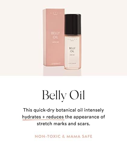 HATCH Belly Oil, Pregnancy & Postpartum Skincare for Stretch Marks, Quick-Drying for Full Body & Soothes Irritation, Plus Vegan, Clean & Plant-Based, 1 Fl Oz