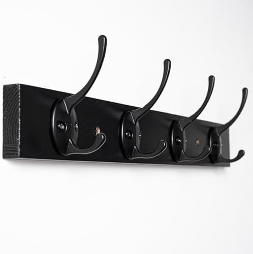 VERTORGAN 1 Pack Wall Mounted Wooden Hat Rack, 4 Hooks Entryway by VERTORGAN