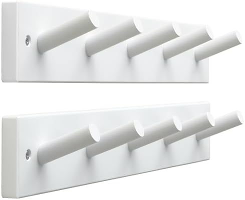 SKOLOO Coat Rack Wall Mount 17 inch, 5 Hooks, Shaker Style by SKOLOO