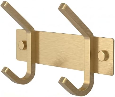Brushed Gold Small Coat Rack Wall Mount – 6 Inch Stainless Steel Rail by SAYONEYES