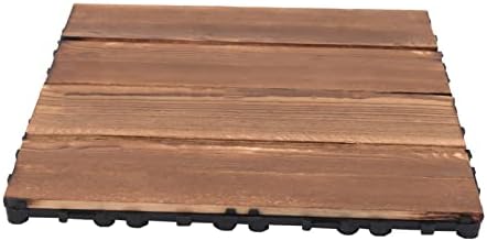 36 Pcs Interlocking Wood Deck Tiles, Dark Coffee by Unknown