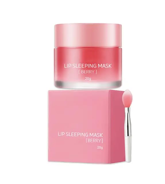 Lip Sleeping Mask | Made With Lip Plump Complex of Collagen, Vitamin C, Hyaluronic Acid & Coconut Oil | Moisturize & Nourish Dry, Chapped Lips | Organic, Vegan & Cruelty Free
