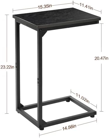 AMHANCIBLE C Shaped End Table, Slide Under Couch Table - Image 3