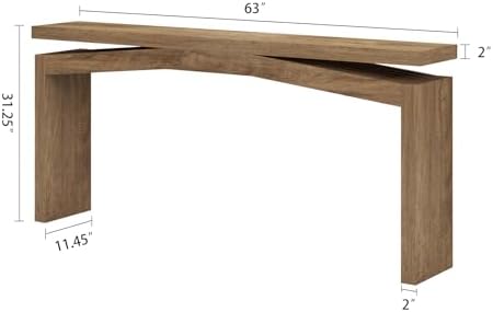Epecoya Console Tables for Entryway 63-Inch, Natural Brown - Image 2