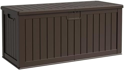 Flamaker 250 Gallon Resin Deck Box, XXL Waterproof Storage Box by Flamaker