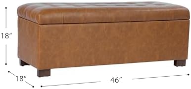 HomePop 46" Tufted Storage Bench - Image 3