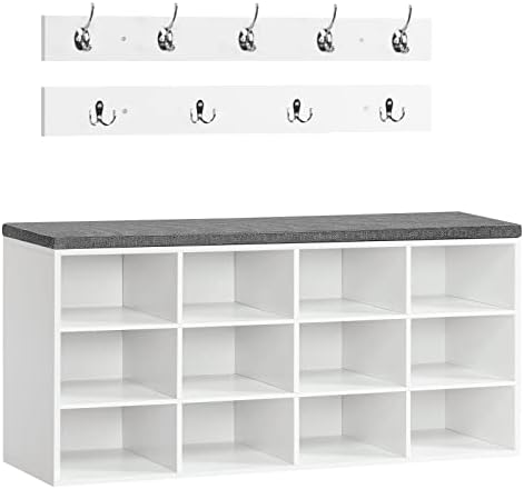 HOOBRO Shoe Storage Bench with Cushion, 39.4" L Entryway Bench by HOOBRO