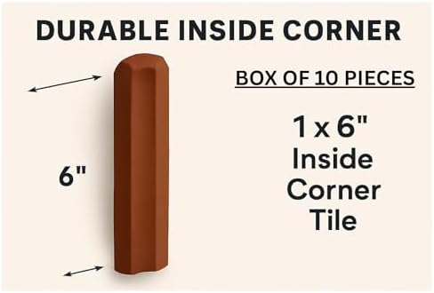Tenedos 1x6 Colonial Red Smooth Inside Corner Quarry Tile - Image 3