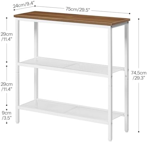 HOOBRO 29.5" Narrow Console Table, 3 Tier Entryway Table, Thin Sofa Table - Image 3