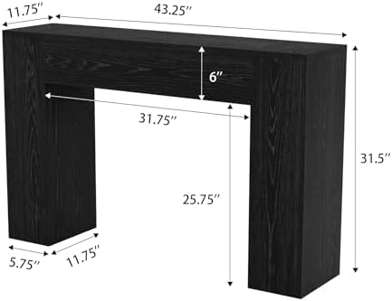 Epecoya Black 43-Inch Wood Console Table - Image 2