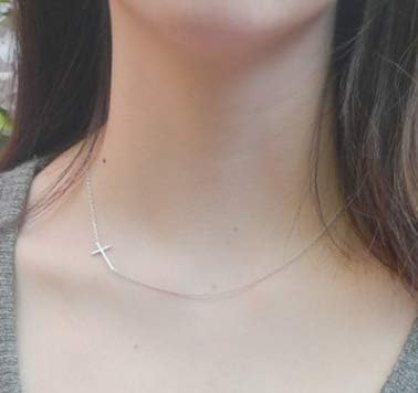 Dainty Cross Pendant Necklace Choker Necklace Chain Christian Necklaces Jewelry for Women and Girls