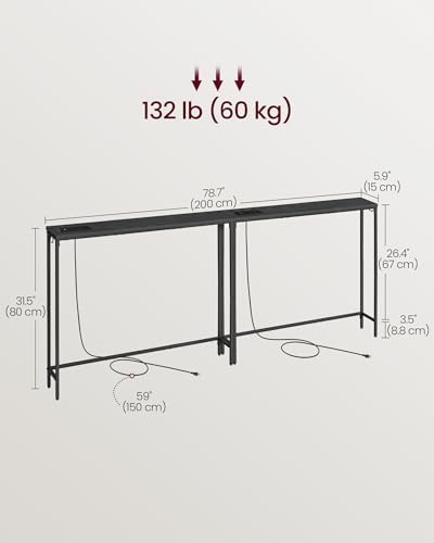 VASAGLE 39.4" Console Table Set of 2, Couch Tables - Image 5