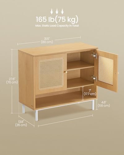 VASAGLE 3-Tier Shoe Cabinet, Bohemian Freestanding Storage Organizer - Image 3
