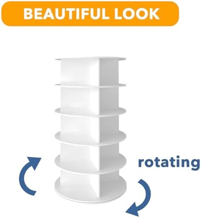 SpaceAid 5 Tier Rotating Shoe Rack Tower, Spinning Shoe Display Lazy Susan - Image 7