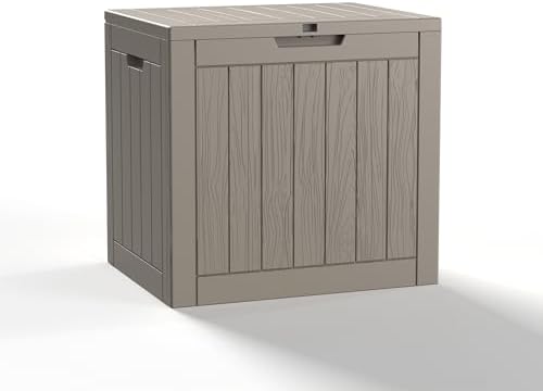 PatioZen 30 Gallon Resin Deck Box, Lockable Outdoor Storage Box by OutdoorLivingPerfected